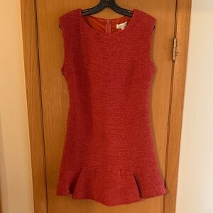 She & Sky Women’s Tweed Ruffle Sleeveless Dress New Burnt Orange Size Large